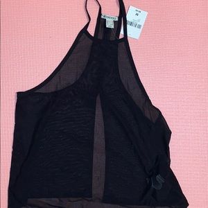 Black Mesh Split-Back Tank